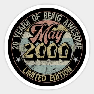 Born May 2000 Limited Edition Happy 20th Birthday Gifts Sticker